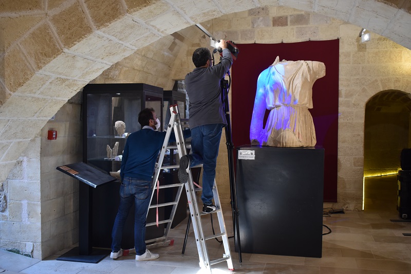 Museo Archeologico di Castro (LE): Rilievi eseguiti dai ricercatori del CNR ISTI (Marco Callieri, Marco Potenziani) sul busto monumentale di Atena | © Tommaso Ismaelli, CNR ISPC