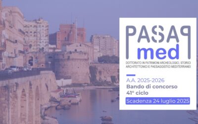 Online il bando di Dottorato PASAP Med – Patrimoni archeologici, storici, architettonici e paesaggistici mediterranei: sistemi integrati di conoscenza, progettazione, tutela e valorizzazione | Scadenza: 24 luglio 2025